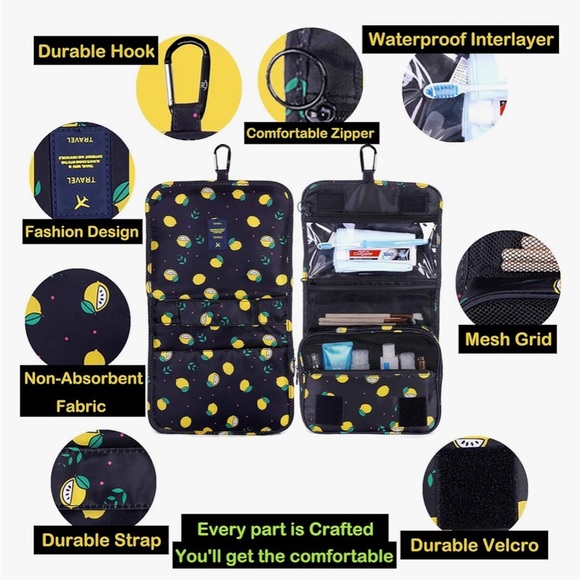 Lemon Hanging Toiletry Travel bag - Picture 3 of 4